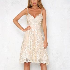 Hello Molly Hotline Dress in Beige